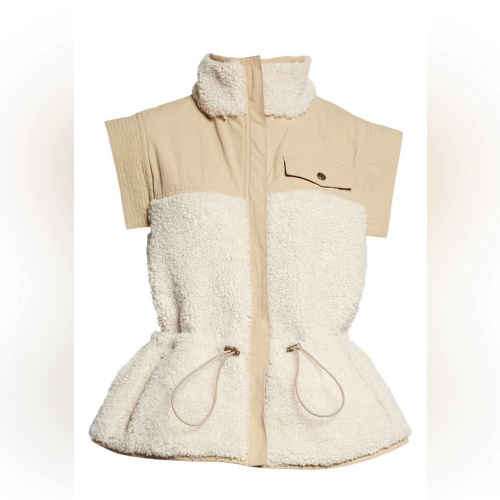 Ulla Johnson Tariet Fleece Sherpa Tan Vest Like New Size XS P